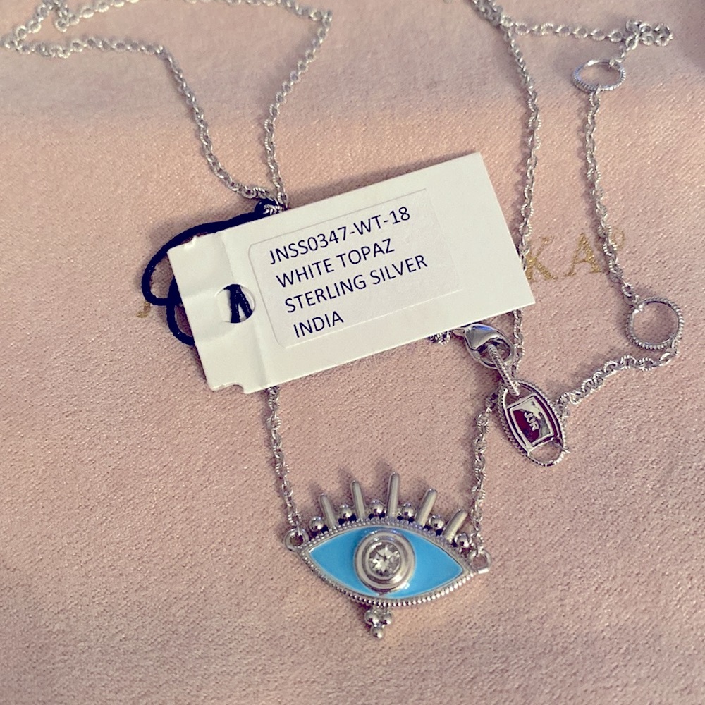 Judith Ripka light blue evil eye necklace - Picture 5 of 6